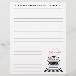 Retro Stove Rosa Kitchen Recipe Papper