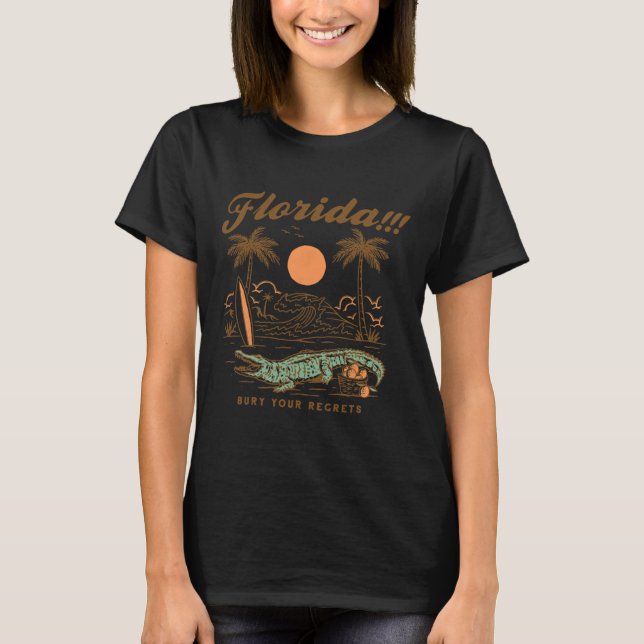 Retro strand Begrav Dina Ånger i Florida Surf T Shirt (Framsida)