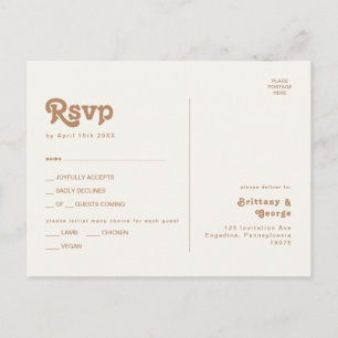 Retro Strand Elfenbensmeny Val RSVP Brevkort Vykort
