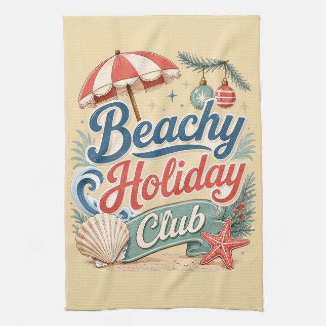 Retro Strand Julklubb Kökshandduk (Vertikal)