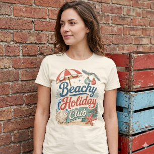 Retro Strand Julklubb Kustnöjd jul T Shirt