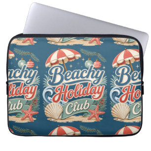 Retro Strand Julklubb Kustnöje Jul Laptop Fodral