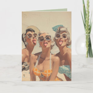 Retro Strand Pin-Up Känsla Kort