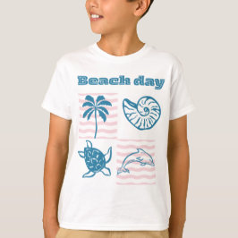 Retro stranddag kust t shirt