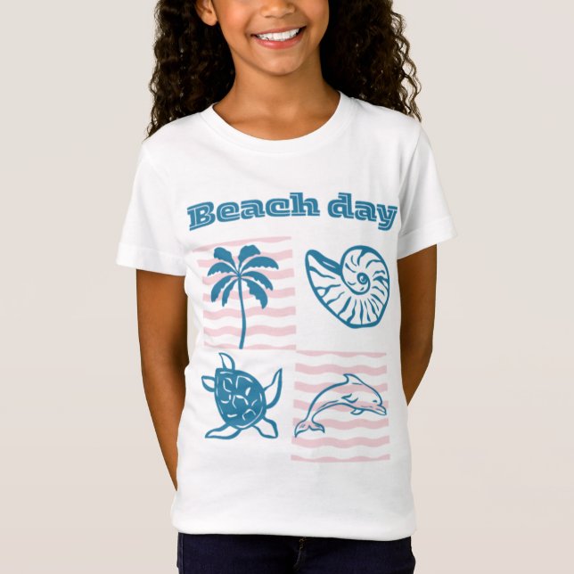 Retro stranddag kust t shirt (Framsida)