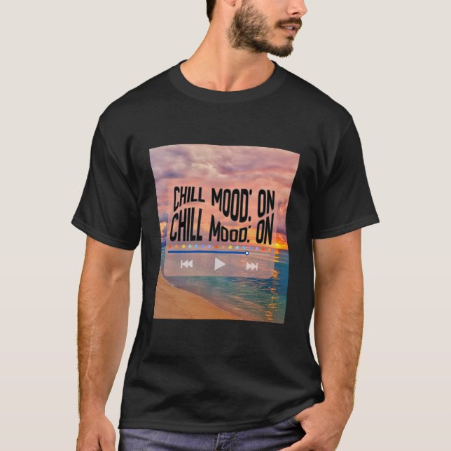 Retro Strandkonst med Avslappnad Stämning T Shirt (Framsida)
