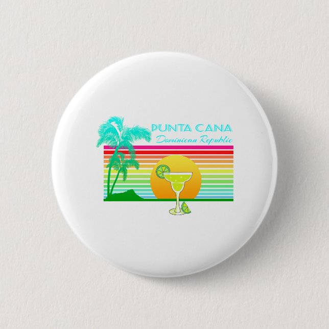 Retro strandPunta Cana margarita Knapp (Framsida)