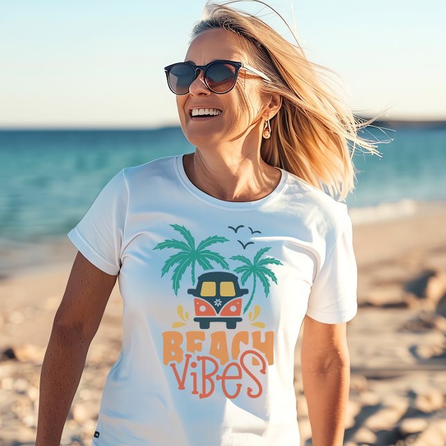 Retro Strandstämning T Shirt (Beach Vibes Tshirt)