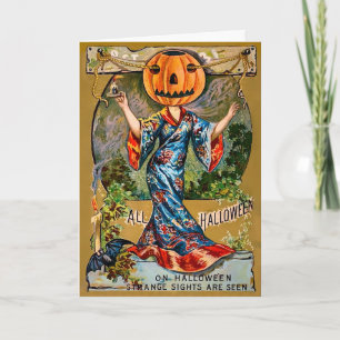 Retro Strange Sights Halloween-kort Helgkort