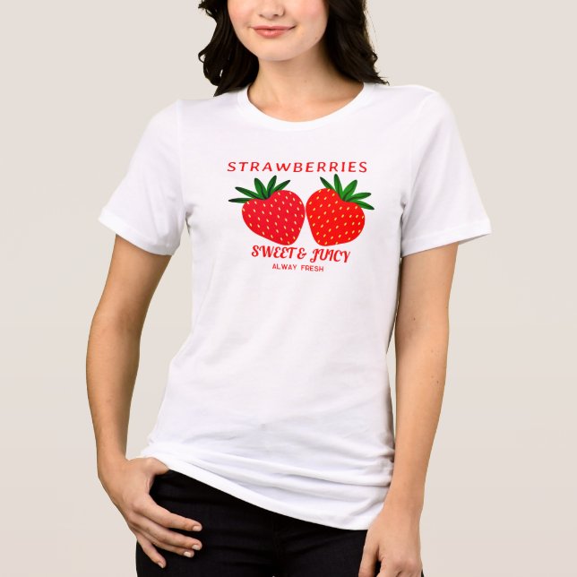 Retro Strawbär Graphic Tee, Sweet Berry Shirt T (Framsida)