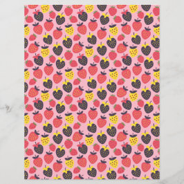 Retro strawberry and stripes scrapbook paper