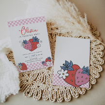 Retro Strawberry Girl Birthday
