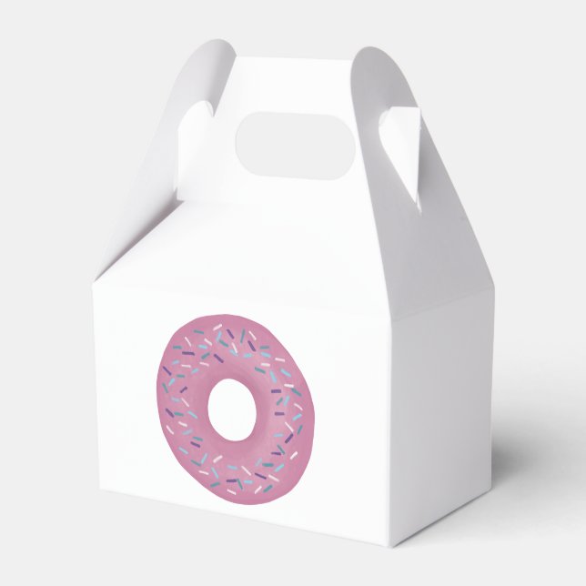 Retro Strawberry Rosa Glazed Donut med Sprinkles Presentaskar (Framsidan Sidan)