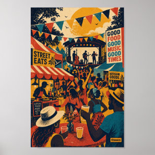 Retro Street Music Festival Scen Poster