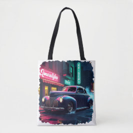 Retro Street Scene Art Tygkasse