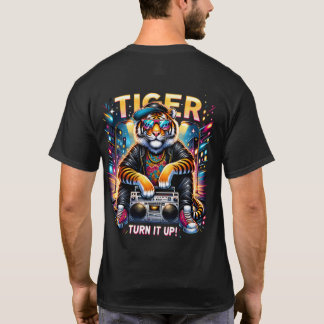 Retro Street Stil Tiger med Boombox - Vibrant Ur T Shirt
