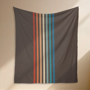Retro Stripe 70 s minimalistisk Fleecefilt