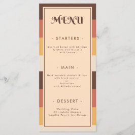 Retro Stripe 70-tal Groovy Bröllop Meny