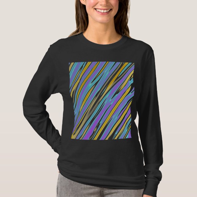 Retro Stripe-Abstrakt Art T-shirt (Framsida)