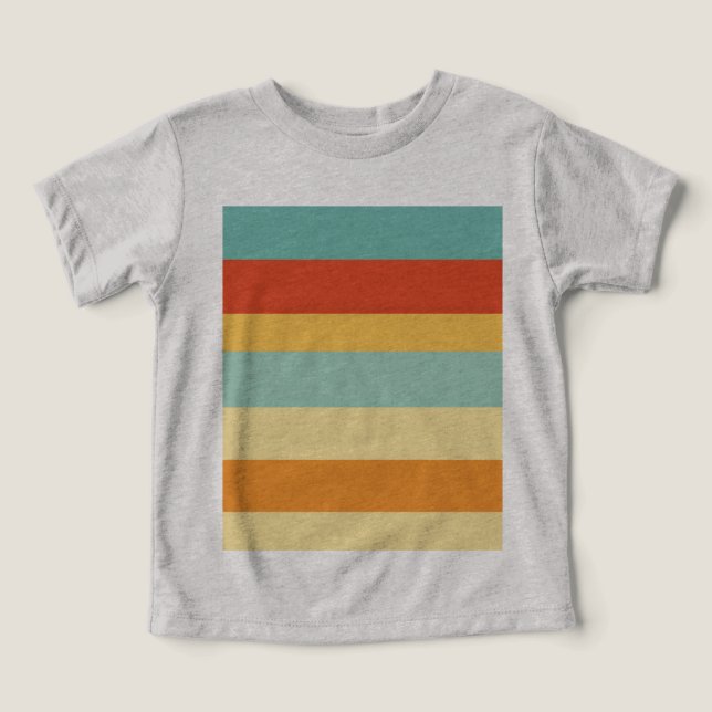 Retro stripe färg mönster t shirt (Design Framsida)