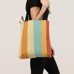 Retro stripe färg mönster tygkasse