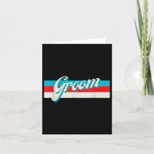 Retro Stripe Groom Marskalkars Engated Bröllop Bri Kort