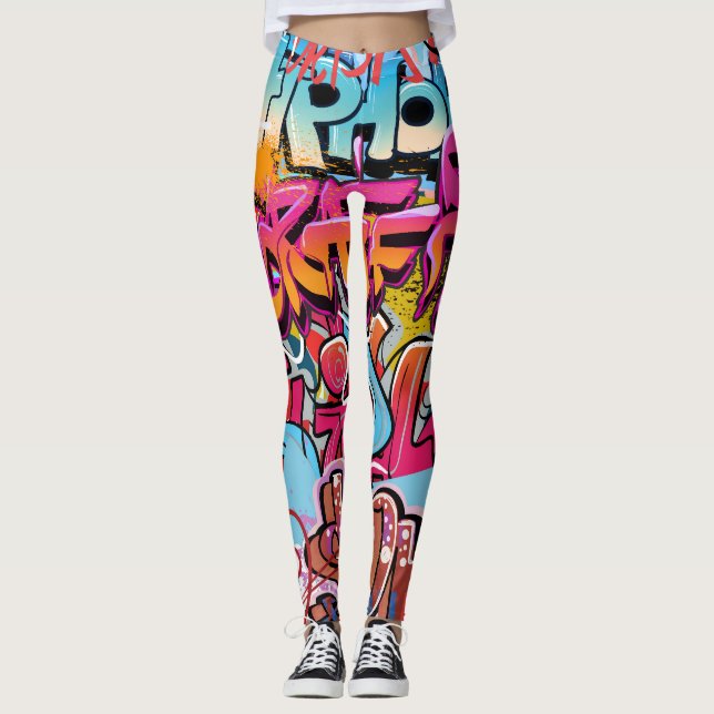 Retro Stripe-Inredingsdesign. Leggings (Framsida)
