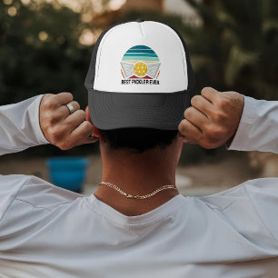 Retro Stripe Pickleball Player Keps