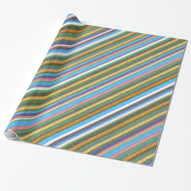 Retro Stripe Seamless Mönster Presentpapper (Utrullad)