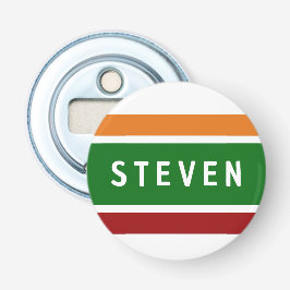 Retro Striped Golf Dad First Name Weekend Scramble Flasköppnare