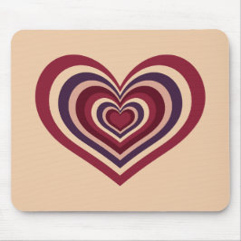 Retro Striped Heart Mouse Pad Musmatta