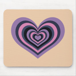 Retro Striped Heart Mouse Pad Musmatta