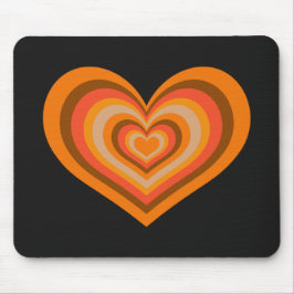Retro Striped Heart Mouse Pad Musmatta