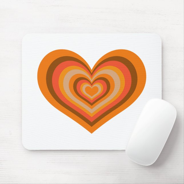 Retro Striped Heart Mouse Pad Musmatta (Med mus)