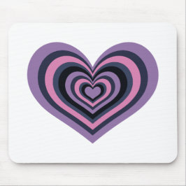 Retro Striped Heart Mouse Pad Musmatta