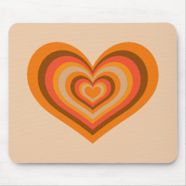 Retro Striped Heart Mouse Pad Musmatta