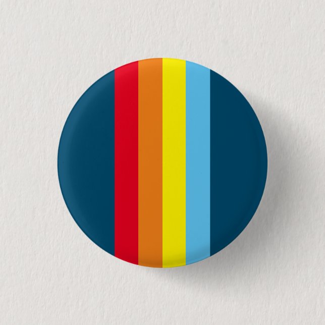 Retro Stripes Button (Navy Blue Multi) Knapp (Framsida)