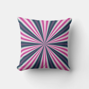 Retro Stripey Sol Burst Abstrakt Art Kudde