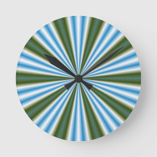 Retro Stripey Sol Burst Abstrakt Art Rund Klocka