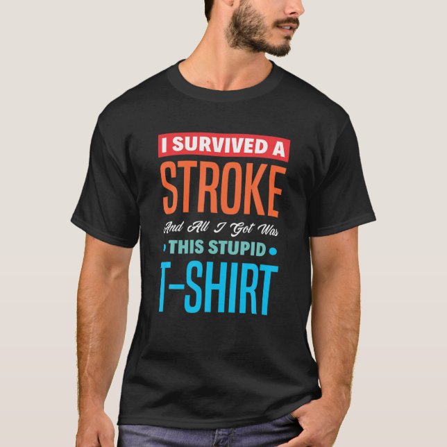 Retro Stroke Survivor Stroke Awareness T Shirt (Framsida)