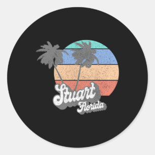 Retro Stuart Florida Fl Vintage Strand Surf För Mä Runt Klistermärke