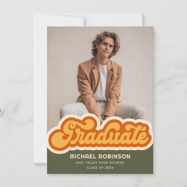 Retro Student fotomeddelande Inbjudningar (Framsida)