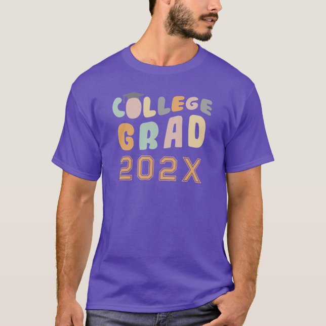 Retro Studenten 2024 Lila Anpassningsbar T Shirt (Framsida)