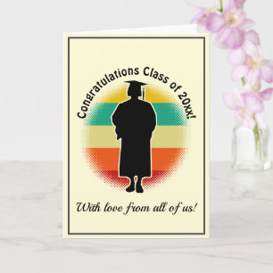 Retro Studenten Student Cap & Gown Woman Girl Ca Kort