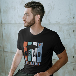 Retro studentmössa boynostalgic grad t shirt
