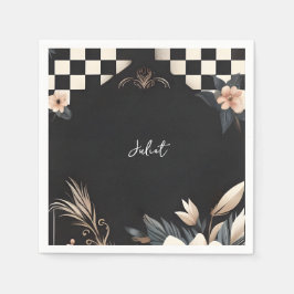 Retro Studio Kreativ Illustrerad Bröllopsdusch Pappersservett