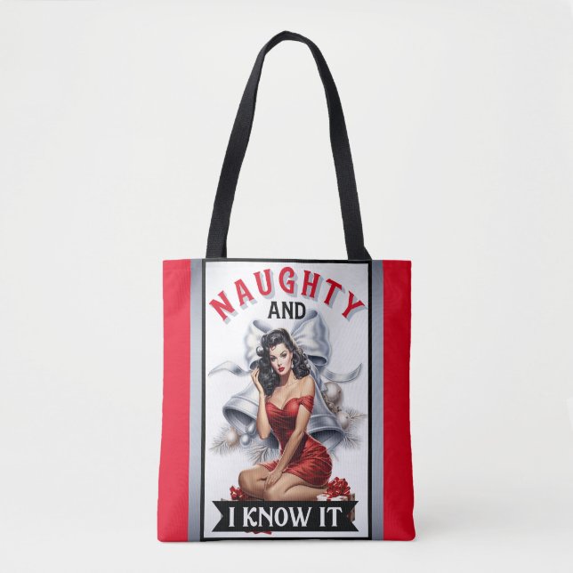 Retro Stygg och jag vet det Jul Pinup Tygkasse (Framsida)