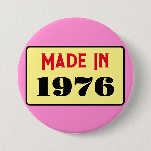 Retro style 50th birthday badge 1976 knapp (Framsida)