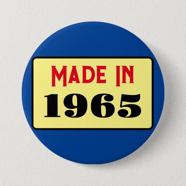 Retro style 60th birthday badge 1965 knapp (Framsida)