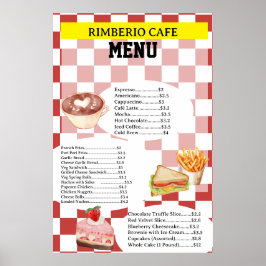 Retro Style Cafe Business Food Menu Poster